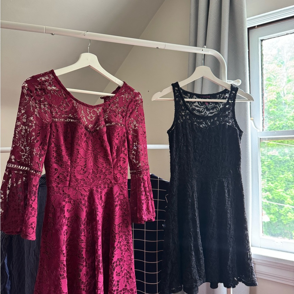 Material Girl Red Sequin Fit and Flare Dress